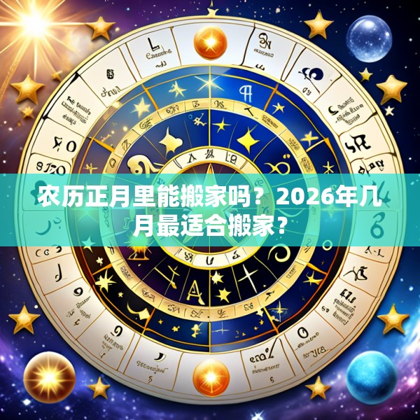 农历正月里能搬家吗？2026年几月最适合搬家？