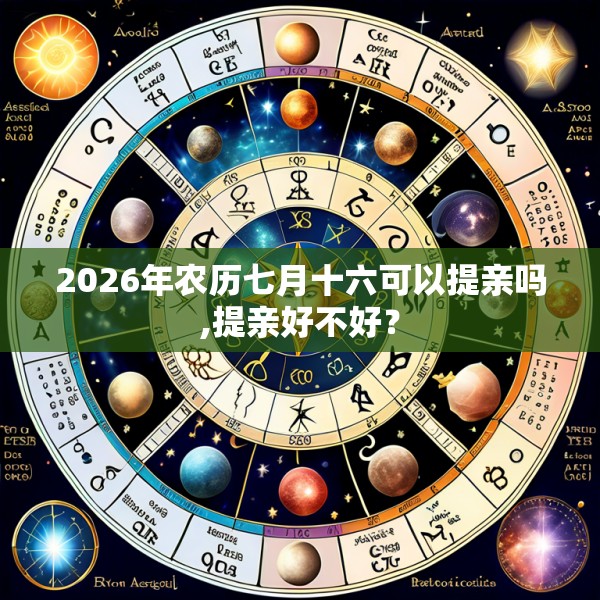 2026年农历七月十六可以提亲吗,提亲好不好？