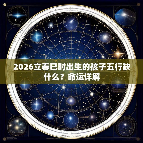 2026立春巳时出生的孩子五行缺什么?命运详解