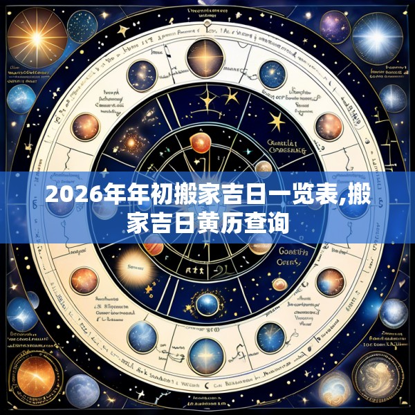 2026年年初搬家吉日一览表,搬家吉日黄历查询