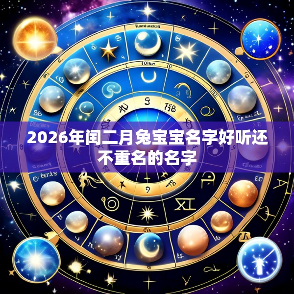 2026年闰二月兔宝宝名字好听还不重名的名字