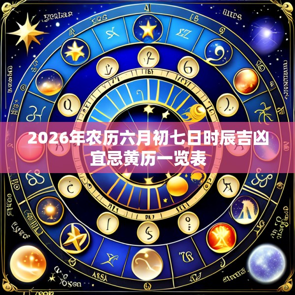 2026年农历六月初七日时辰吉凶宜忌黄历一览表
