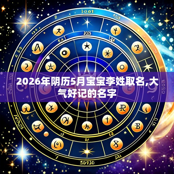 2026年阴历5月宝宝李姓取名,大气好记的名字