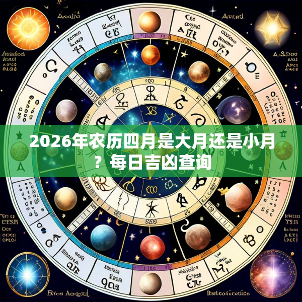 2026年农历四月是大月还是小月？每日吉凶查询