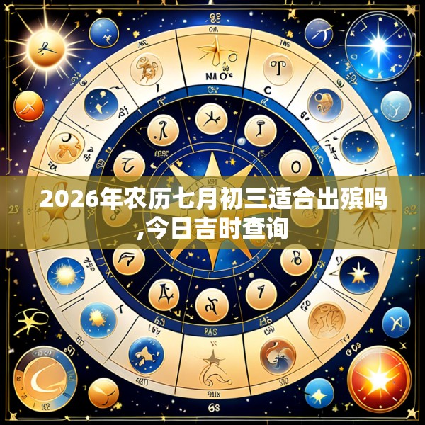 2026年农历七月初三适合出殡吗,今日吉时查询