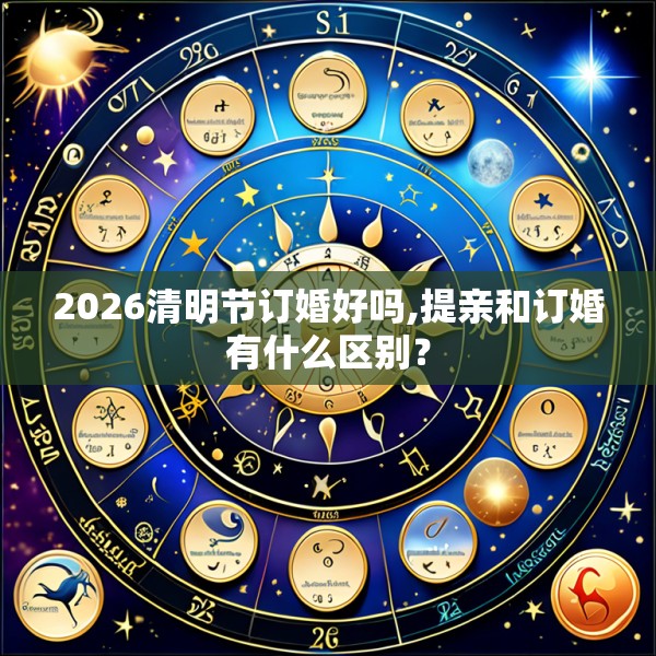 2026清明节订婚好吗,提亲和订婚有什么区别？