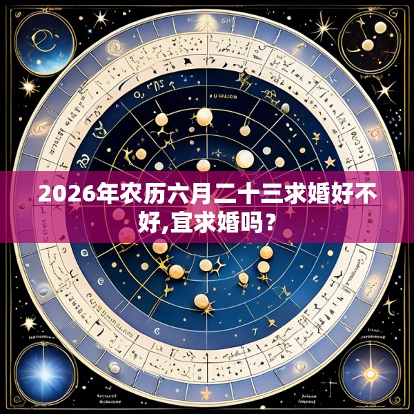 2026年农历六月二十三求婚好不好,宜求婚吗？
