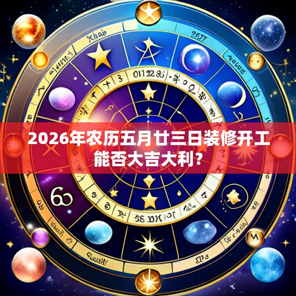 2026年农历五月廿三日装修开工能否大吉大利?