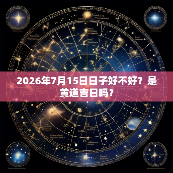 2026年7月15日日子好不好？是黄道吉日吗？