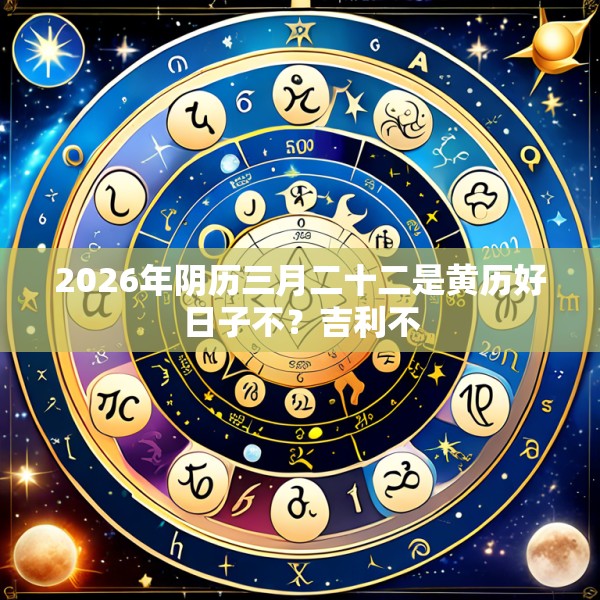 2026年阴历三月二十二是黄历好日子不?吉利不