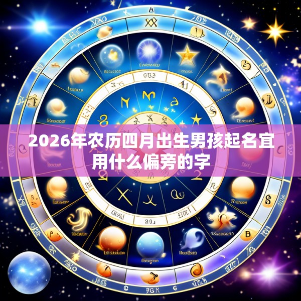 2026年农历四月出生男孩起名宜用什么偏旁的字