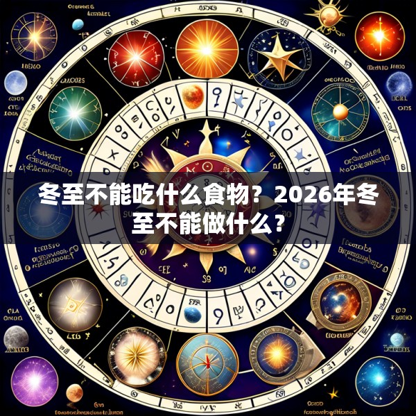 冬至不能吃什么食物？2026年冬至不能做什么？