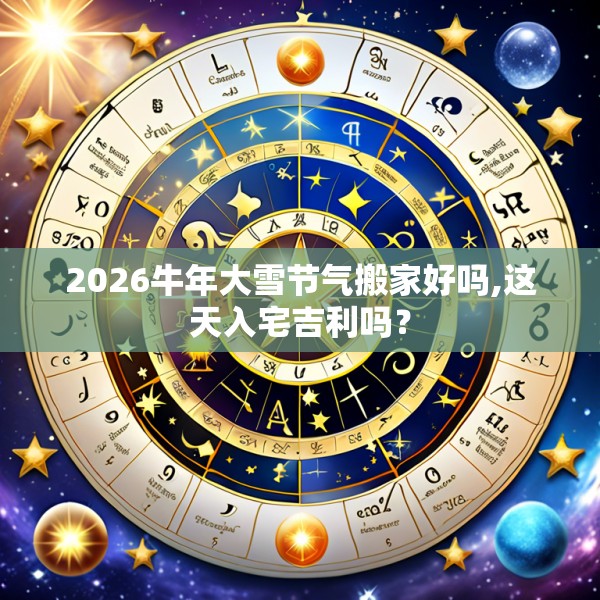 2026牛年大雪节气搬家好吗,这天入宅吉利吗？