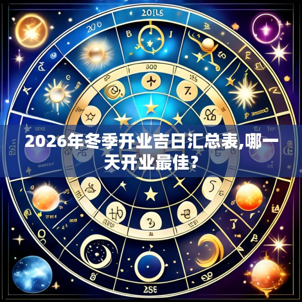 2026年冬季开业吉日汇总表,哪一天开业最佳？
