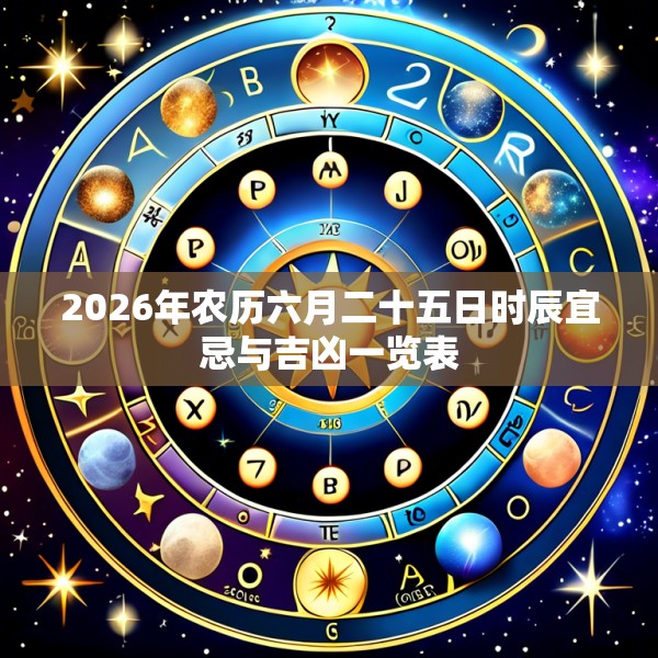 2026年农历六月二十五日时辰宜忌与吉凶一览表