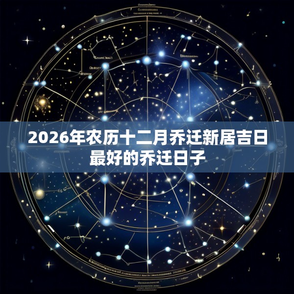 2026年农历十二月乔迁新居吉日最好的乔迁日子