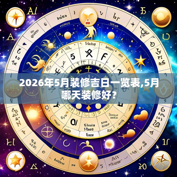 2026年5月装修吉日一览表,5月哪天装修好？