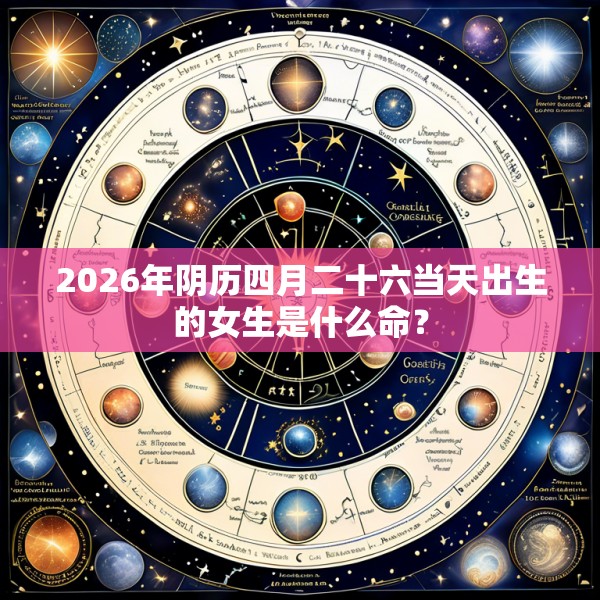 2026年阴历四月二十六当天出生的女生是什么命？