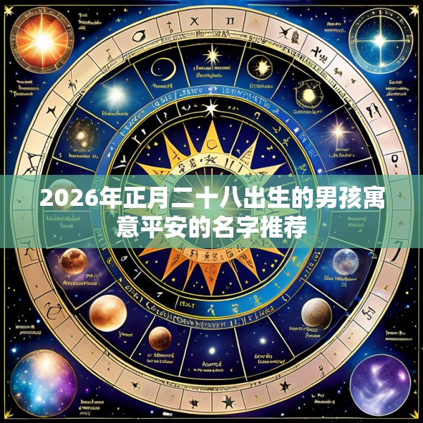 2026年正月二十八出生的男孩寓意平安的名字推荐