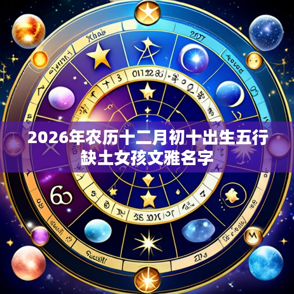 2026年农历十二月初十出生五行缺土女孩文雅名字