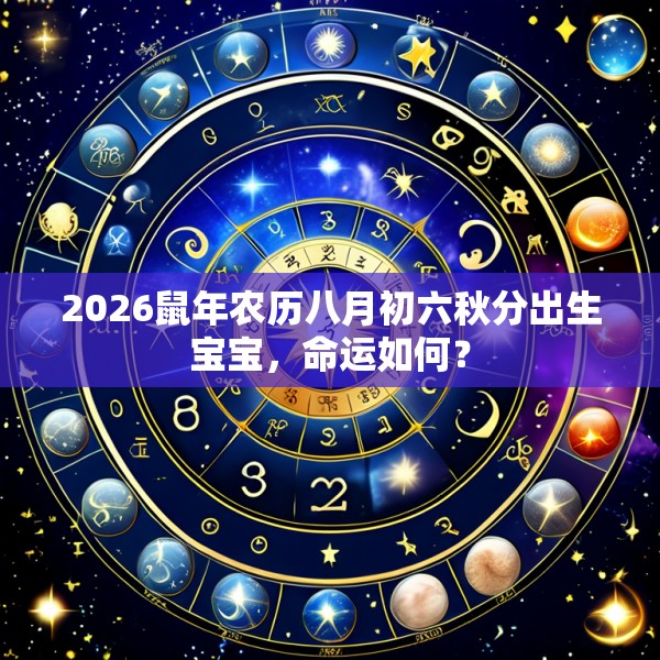 2026鼠年农历八月初六秋分出生宝宝，命运如何？