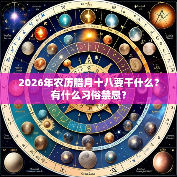 2026年农历腊月十八要干什么？有什么习俗禁忌？