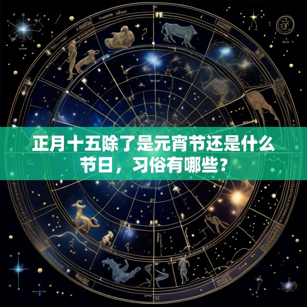 正月十五除了是元宵节还是什么节日，习俗有哪些？