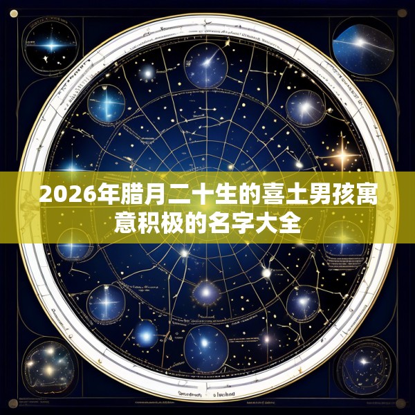 2026年腊月二十生的喜土男孩寓意积极的名字大全