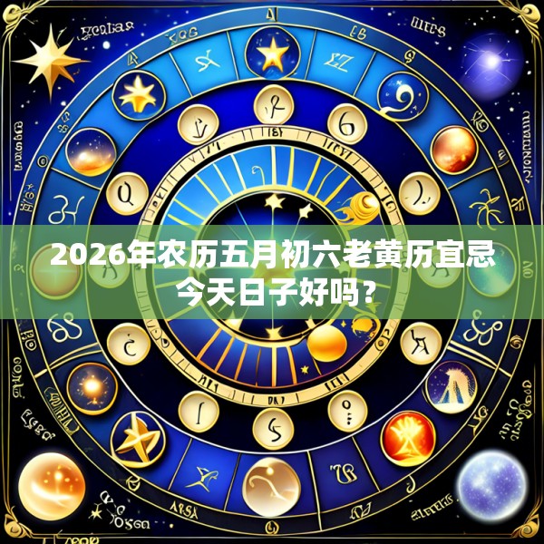2026年农历五月初六老黄历宜忌 今天日子好吗？