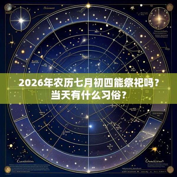 2026年农历七月初四能祭祀吗?当天有什么习俗?
