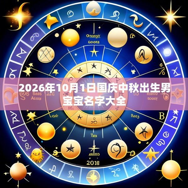 2026年10月1日国庆中秋出生男宝宝名字大全