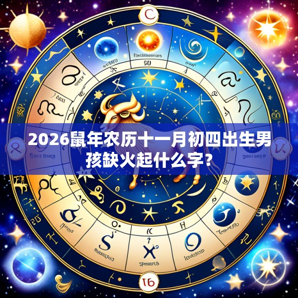 2026鼠年农历十一月初四出生男孩缺火起什么字？