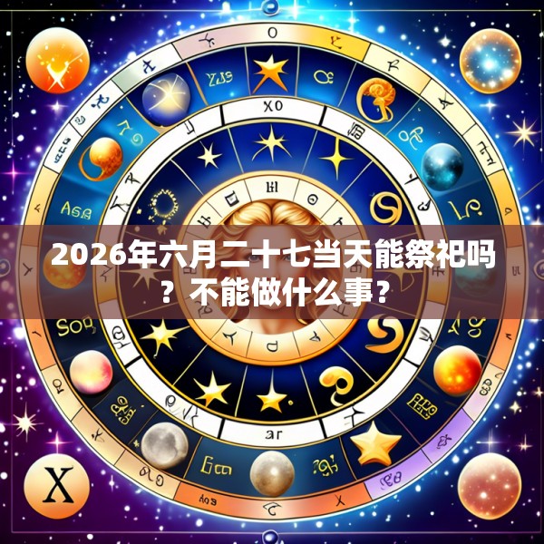 2026年六月二十七当天能祭祀吗?不能做什么事?