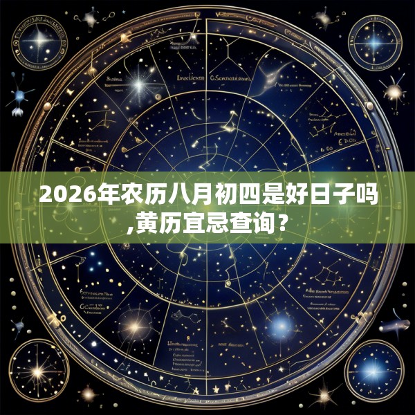2026年农历八月初四是好日子吗,黄历宜忌查询？