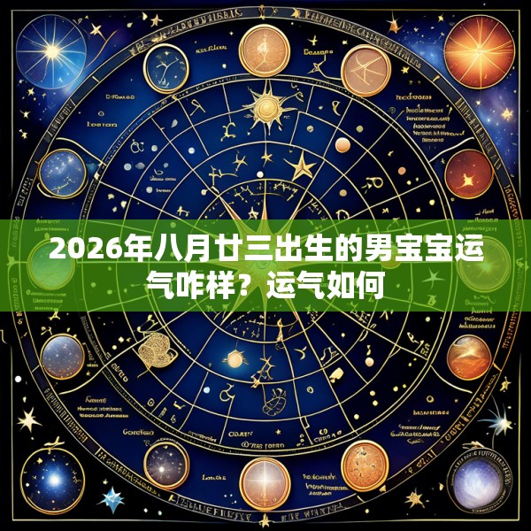 2026年八月廿三出生的男宝宝运气咋样？运气如何