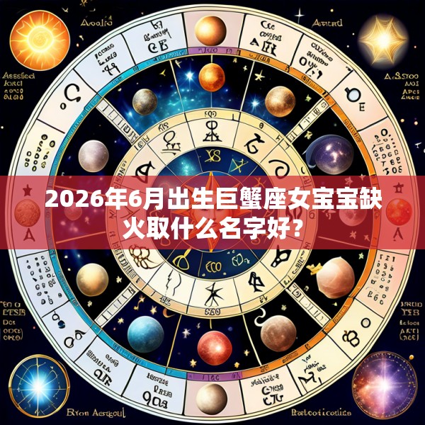 2026年6月出生巨蟹座女宝宝缺火取什么名字好?