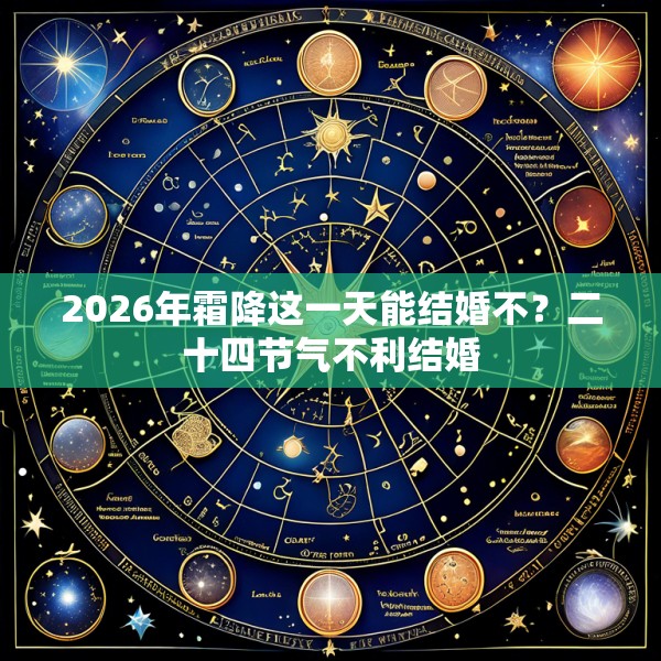 2026年霜降这一天能结婚不？二十四节气不利结婚