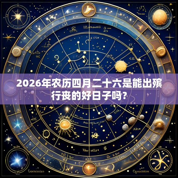 2026年农历四月二十六是能出殡行丧的好日子吗?