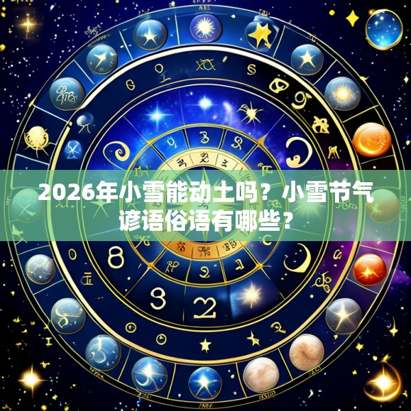 2026年小雪能动土吗?小雪节气谚语俗语有哪些?