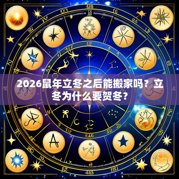 2026鼠年立冬之后能搬家吗?立冬为什么要贺冬?