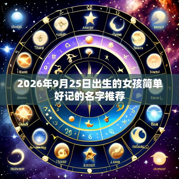 2026年9月25日出生的女孩简单好记的名字推荐