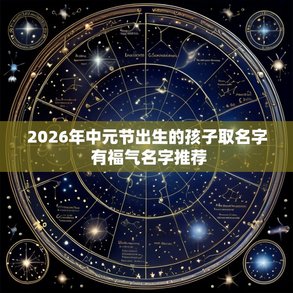 2026年中元节出生的孩子取名字 有福气名字推荐