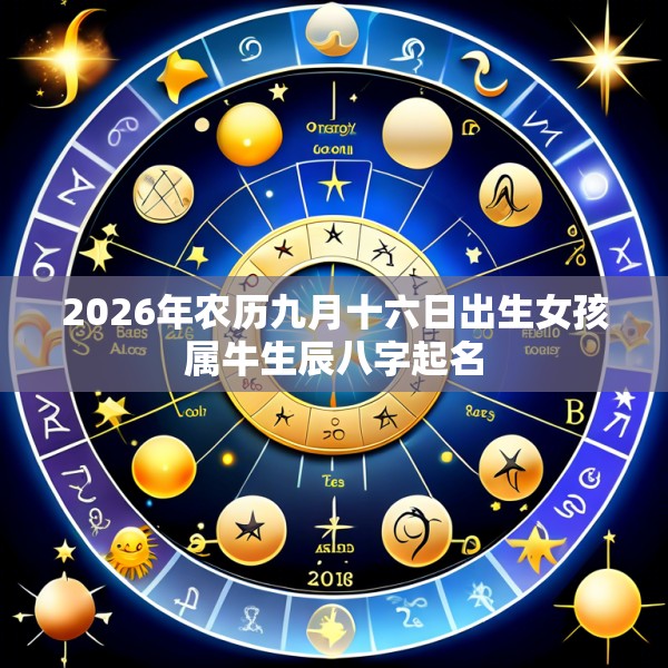 2026年农历九月十六日出生女孩属牛生辰八字起名
