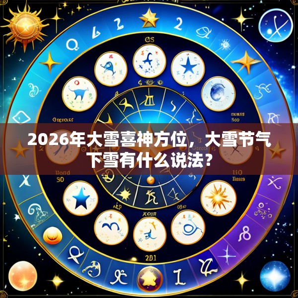 2026年大雪喜神方位，大雪节气下雪有什么说法？