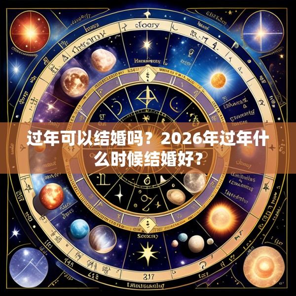 过年可以结婚吗?2026年过年什么时候结婚好?
