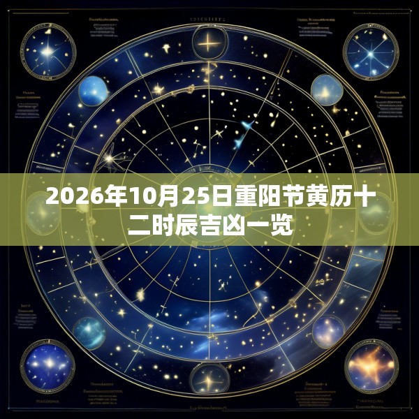 2026年10月25日重阳节黄历十二时辰吉凶一览