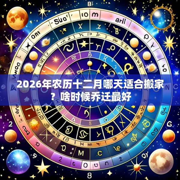 2026年农历十二月哪天适合搬家？啥时候乔迁最好