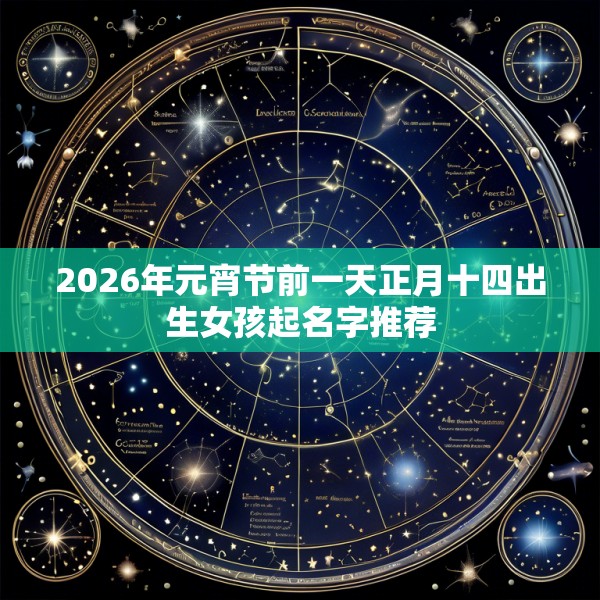 2026年元宵节前一天正月十四出生女孩起名字推荐