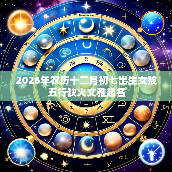 2026年农历十二月初七出生女孩五行缺火文雅起名