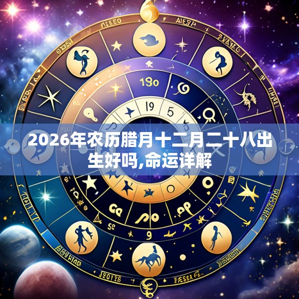 2026年农历腊月十二月二十八出生好吗,命运详解
